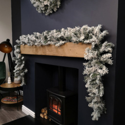 Samuel Alexander Snow Flocked Multicolour Christmas Garland 270cm - Size: 9ft - Green - Wilko - thumbnail 7