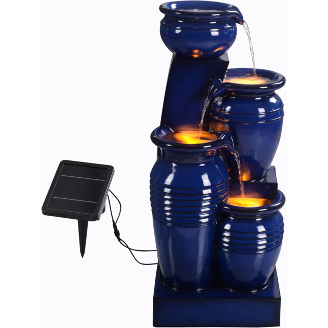 Teamson Home 4-TierLED Solar Powered Navy Cascading Bowl Fountain - Size: 73 x 28.5 x 31.5cm - Blue - Wilko - image 1