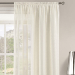 Velosso Riva Plain Cream Slot Top Voile Panel Curtain 150 x 228cm - Size: W 150 x D 228cm - Wilko - thumbnail 3