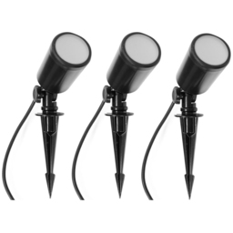 ValueLights 3 Pack Black Outdoor Stake Spotlight - Size: 29 x 7.5 x 8.6cm - Wilko - thumbnail 1