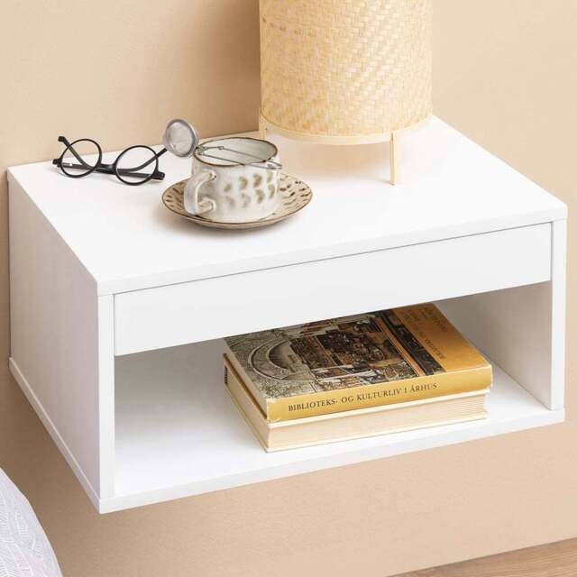 Florence Cholet Single Drawer Single Shelf White Square Bedside Table - Furniture To Go - Wilko - image 1