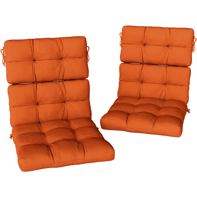 Outsunny Orange Garden Seat Cushion with Backrest and Ties 112 x 56cm 2 Pack - Size: 8 x 56 x 112cm - Wilko - image 1