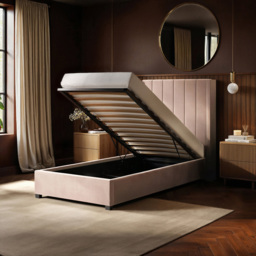Flair Tiggy Single Pink Velvet Ottoman Bed - Wilko - thumbnail 6