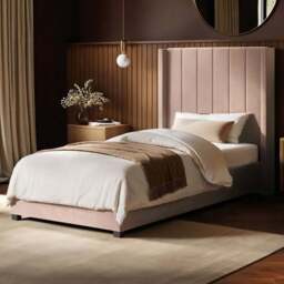 Flair Tiggy Single Pink Velvet Ottoman Bed - Wilko