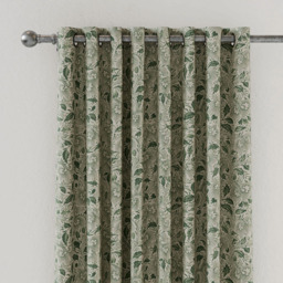 V&A Ornamental Bloom Green Lined Blackout Pencil Pleat Curtains 168 x 183cm - Size: W 168 x D 183cm - Wilko - thumbnail 3