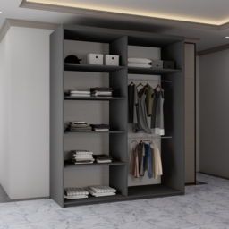 Sliding Wardrobes 4U California 2 Door Grey Curved Mirrored Wardrobe 150cm - Wilko - thumbnail 5