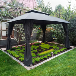 Malay New Hampshire 3 x 4m Grey Polyester and Steel Gazebo - Malay Deluxe - Wilko - thumbnail 6