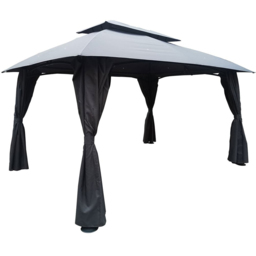 Malay New Hampshire 3 x 4m Grey Polyester and Steel Gazebo - Malay Deluxe - Wilko - thumbnail 3