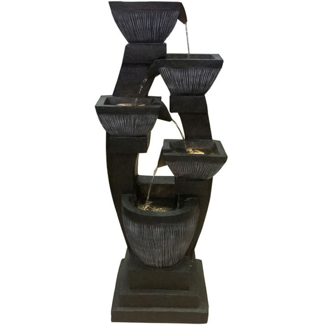 Tranquillity Lela Mains Powered LED Water Feature - Size: 105 x 45 x 28cm - Grey - Wilko - image 1