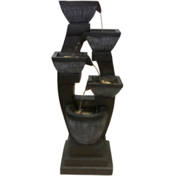 Tranquillity Lela Mains Powered LED Water Feature - Size: 105 x 45 x 28cm - Grey - Wilko