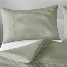 Velosso Waffle Double Sage Weave Duvet Set - Green - Wilko - thumbnail 4