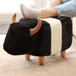 Gardeco Beltie The Belted Cow Footstool - Size: 36 x 61 x 32cm - Black & White - Wilko