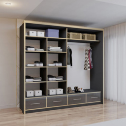 Sliding Wardrobes 4U 2 Sliding Door Black Modern High Gloss Mirrored Wardrobe 203cm - Size: 2 Door - Wilko - thumbnail 5