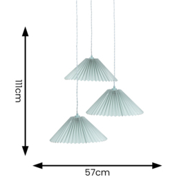 ValueLights Akira 3 Way Blue Pleated LED Ceiling Pendant Light - Size: 111 x 57 x 57cm - Wilko - thumbnail 7