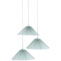 ValueLights Akira 3 Way Blue Pleated LED Ceiling Pendant Light - Size: 111 x 57 x 57cm - Wilko