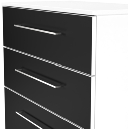 Crowndale Worcester 4 Drawer Matt Black and White Deep Chest of Drawers Ready Assembled - Black Matt & White - Wilko - thumbnail 6