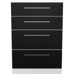 Crowndale Worcester 4 Drawer Matt Black and White Deep Chest of Drawers Ready Assembled - Black Matt & White - Wilko - thumbnail 3
