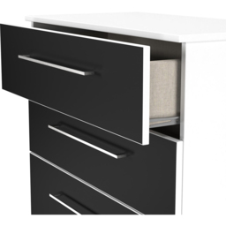 Crowndale Worcester 4 Drawer Matt Black and White Deep Chest of Drawers Ready Assembled - Black Matt & White - Wilko - thumbnail 7