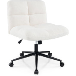 Costway Beige Cross Legged Swivel Office Chair - Size: 66 x 57 x 36cm - Cream - Wilko - thumbnail 3