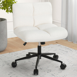 Costway Beige Cross Legged Swivel Office Chair - Size: 66 x 57 x 36cm - Cream - Wilko