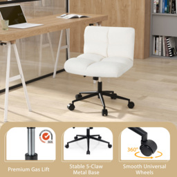 Costway Beige Cross Legged Swivel Office Chair - Size: 66 x 57 x 36cm - Cream - Wilko - thumbnail 7