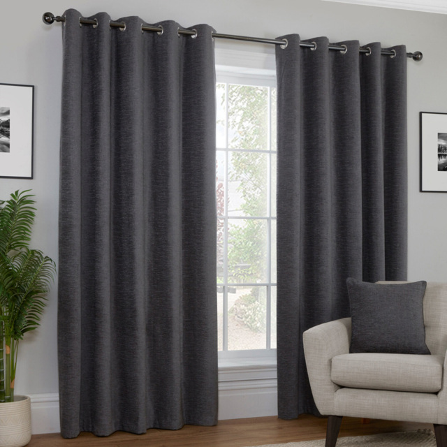 Delphine Blackout Curtain Charcoal 229cm - Wilko - image 1