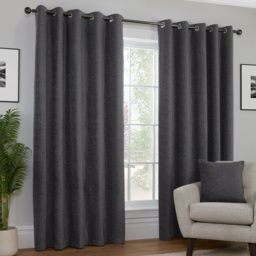 Delphine Blackout Curtain Charcoal 229cm - Wilko
