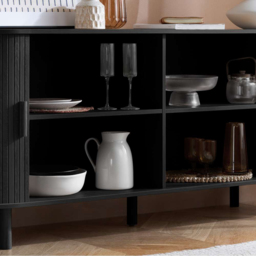 Birlea Axel 2 Door Fluted Black Sideboard - Size: 76 x 160 x 45cm - SleepSoul - Wilko - thumbnail 7