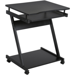 Portland Movable Computer Office Desk Black - Size: 60 x 48 x 73cm - Wilko - thumbnail 3