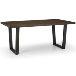 Julian Bowen Brooklyn 6 Seater Rectangular Dining Set Dark Oak and Charcoal - Grey - Wilko - thumbnail 5