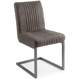 Julian Bowen Brooklyn 6 Seater Rectangular Dining Set Dark Oak and Charcoal - Grey - Wilko - thumbnail 4