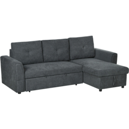 Portland 3 Seater Dark Grey Convertible Sofa Bed - Wilko - thumbnail 3