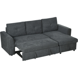 Portland 3 Seater Dark Grey Convertible Sofa Bed - Wilko - thumbnail 4