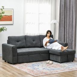 Portland 3 Seater Dark Grey Convertible Sofa Bed - Wilko - thumbnail 6