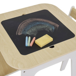 Liberty House Toys 3-in-1 White and Wood Kids Storage Table and Chair Set - Size: 60 x 60 x 50cm - Wilko - thumbnail 7