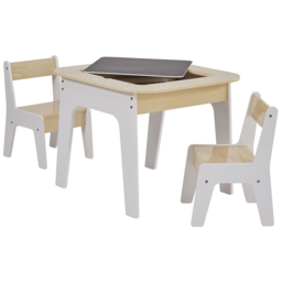 Liberty House Toys 3-in-1 White and Wood Kids Storage Table and Chair Set - Size: 60 x 60 x 50cm - Wilko - thumbnail 5