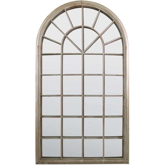 MirrorOutlet Somerley Country Arched Garden Mirror 129 x 76cm - Size: 129 x 76 x 3cm - Silver - Wilko - image 1
