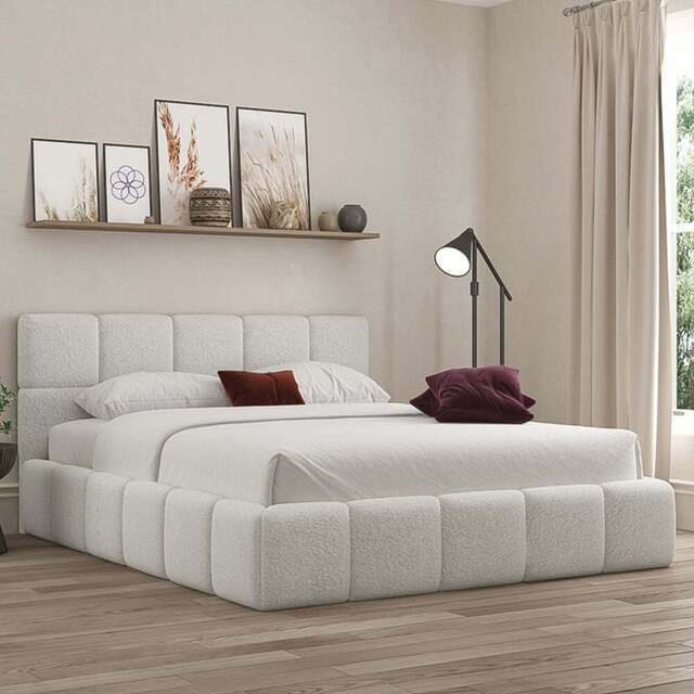DS Living Ovella Super King Size Dove Cubed Ottoman Bed - Grey - Wilko - image 1