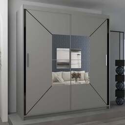 Sliding Wardrobes 4U Nicole 2 Door Grey Mirrored Wardrobe 120cm - Wilko - thumbnail 1