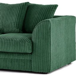 Luxor 3 Seater Green Jumbo Cord Scatter Back Sofa - Wilko - thumbnail 5