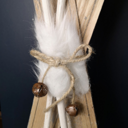 Samuel Alexander White Fur and Silver Bells Wooden Skis Christmas Decoration 55cm - Size: 55 x 30 x 19cm - Wilko - thumbnail 6