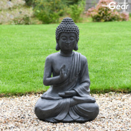 Garden Gear Stone Effect Large Sitting Buddha Garden Ornament - Size: 54 x 42 x 78cm - Grey - Wilko - thumbnail 3