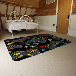 Benjamin Tate Design Faux Wool Large Joystick Game Rug 200 x 140cm - Size: 200 x 140 x 1cm - Black - Wilko - thumbnail 5