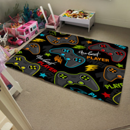 Benjamin Tate Design Faux Wool Large Joystick Game Rug 200 x 140cm - Size: 200 x 140 x 1cm - Black - Wilko - thumbnail 6