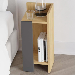 Decortie Elos 2 Shelf Oak and Anthracite Modern Bedside Table Set of 2 - Multi - Wilko - thumbnail 1