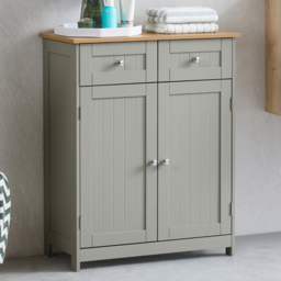 BATH VIDA Priano 2 Door 2 Drawer Grey Floor Cabinet - Size: 75 x 60 x 30cm - Wilko