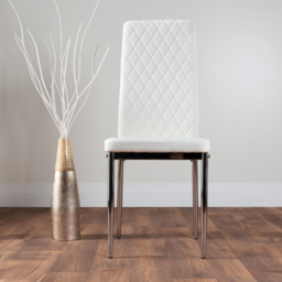 Furniturebox Copeland Valera Marble Effect 4 Seater Dining Set White and Chrome - Wilko - thumbnail 5