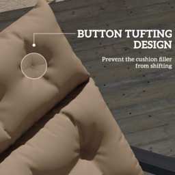 Outsunny Khaki Sun Lounger Cushion 190 x 56cm - Cream - Wilko - thumbnail 7
