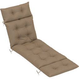 Outsunny Khaki Sun Lounger Cushion 190 x 56cm - Cream - Wilko