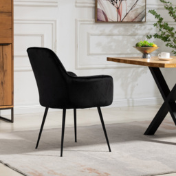 Artemis Home Carrara Set of 2 Black Velvet Dining Chair - Wilko - thumbnail 6